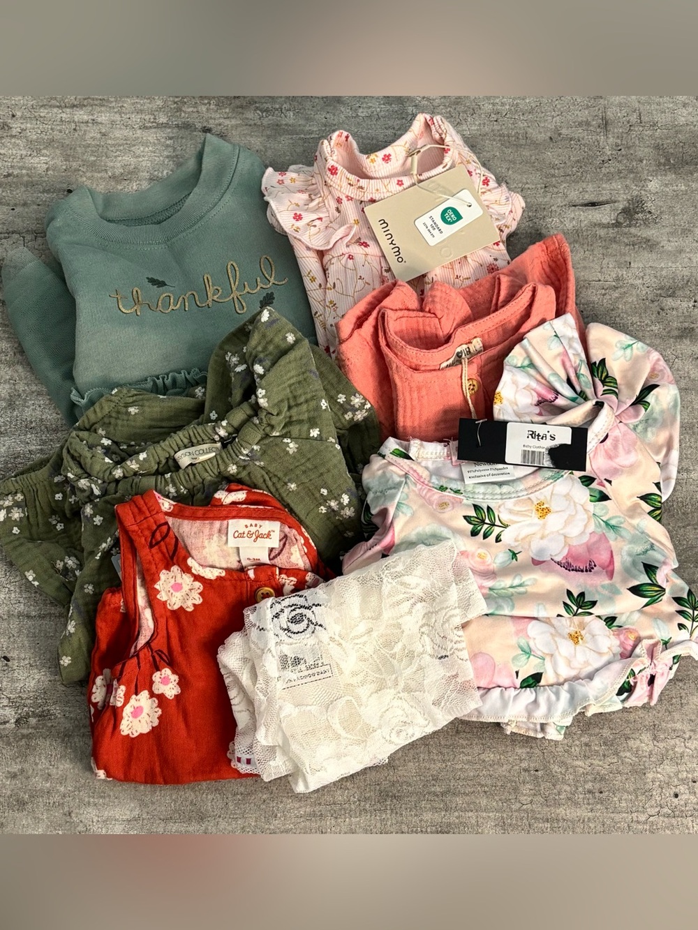 LOT 7 NEW Baby Girl Clothes 0-3 Months Carters-Rabbit & Bear- Some Organic